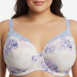 DREAMFIT I Bra Floral Purple Peach White Size 42DD